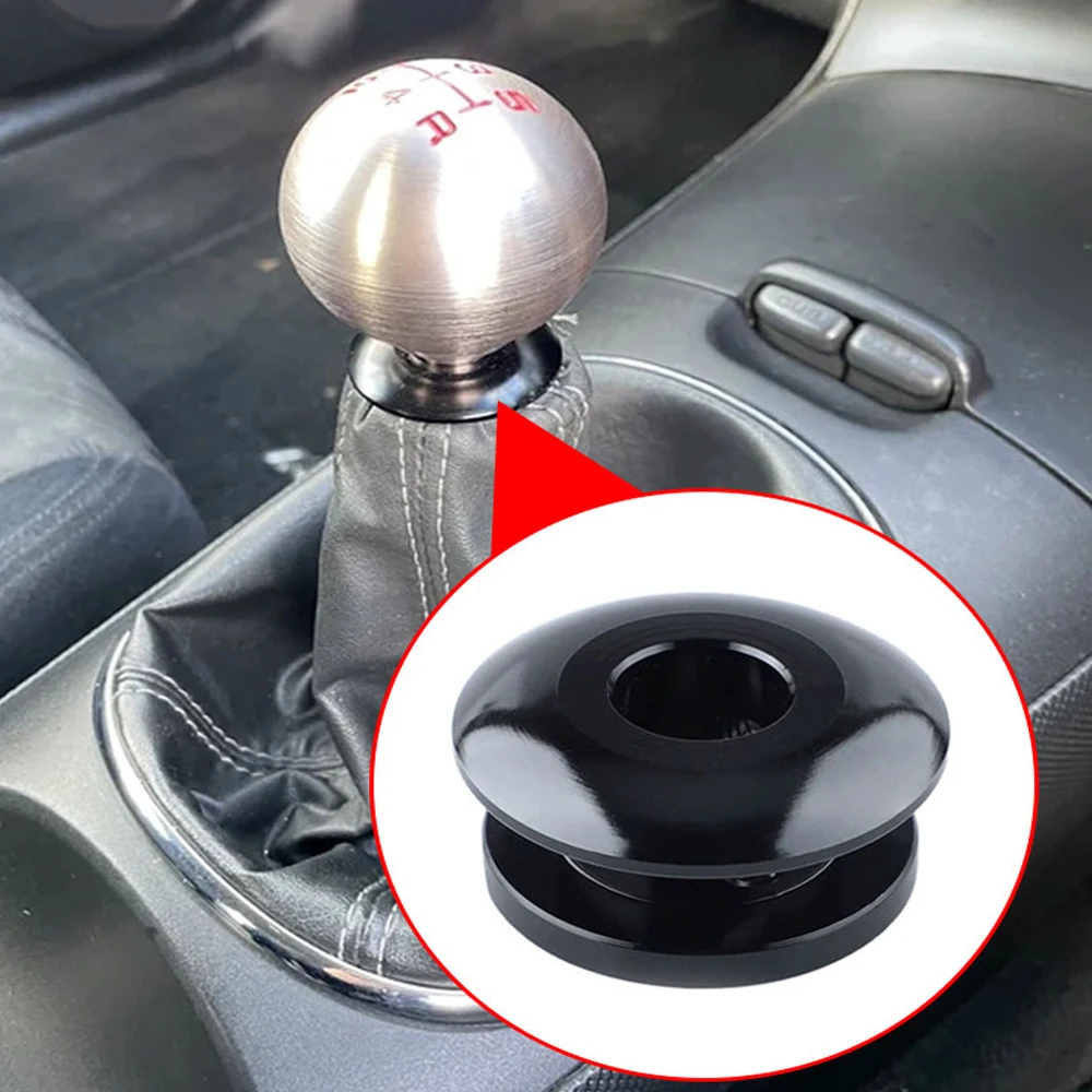1x tête de vitesse universelle en aluminium pour voiture, levier de manette de vitesse, boucle limiteur, Base fixe, bouton de changement de vitesse, adaptateur de retenue, bouchon, accessoires automobiles