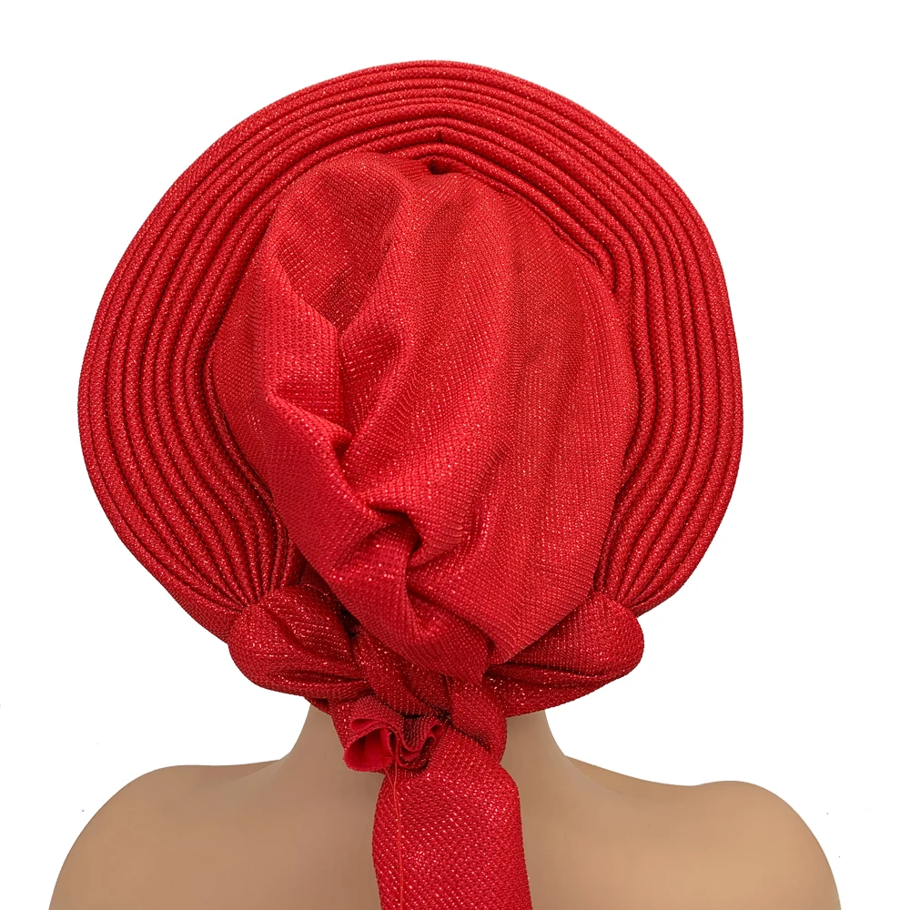 Envoltórios de Cabeça Africana para Mulheres, Auto Gele Headtie, Casamento Nigeriano Festa Headpiece, Moda Turbante