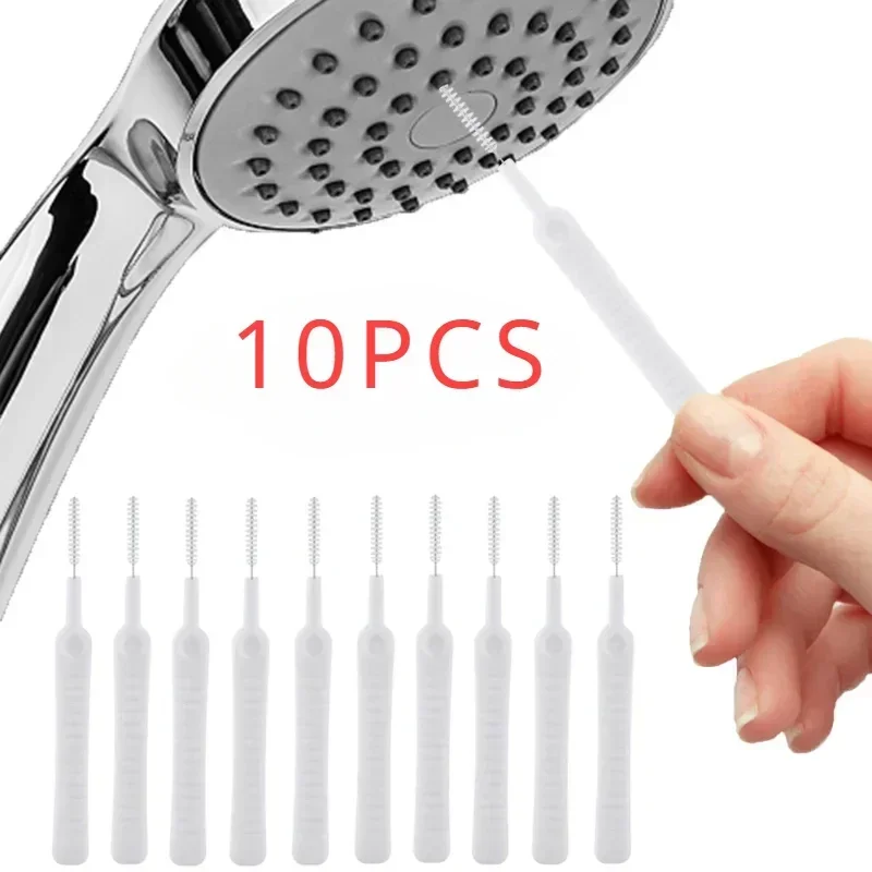 10 STKS Mini Douche Reinigingsborstel Douchekop Anti-verstopping Nylon Borstel Computer Toetsenbord Cleaner Telefoon Gat Stof Schoonmaken Tool