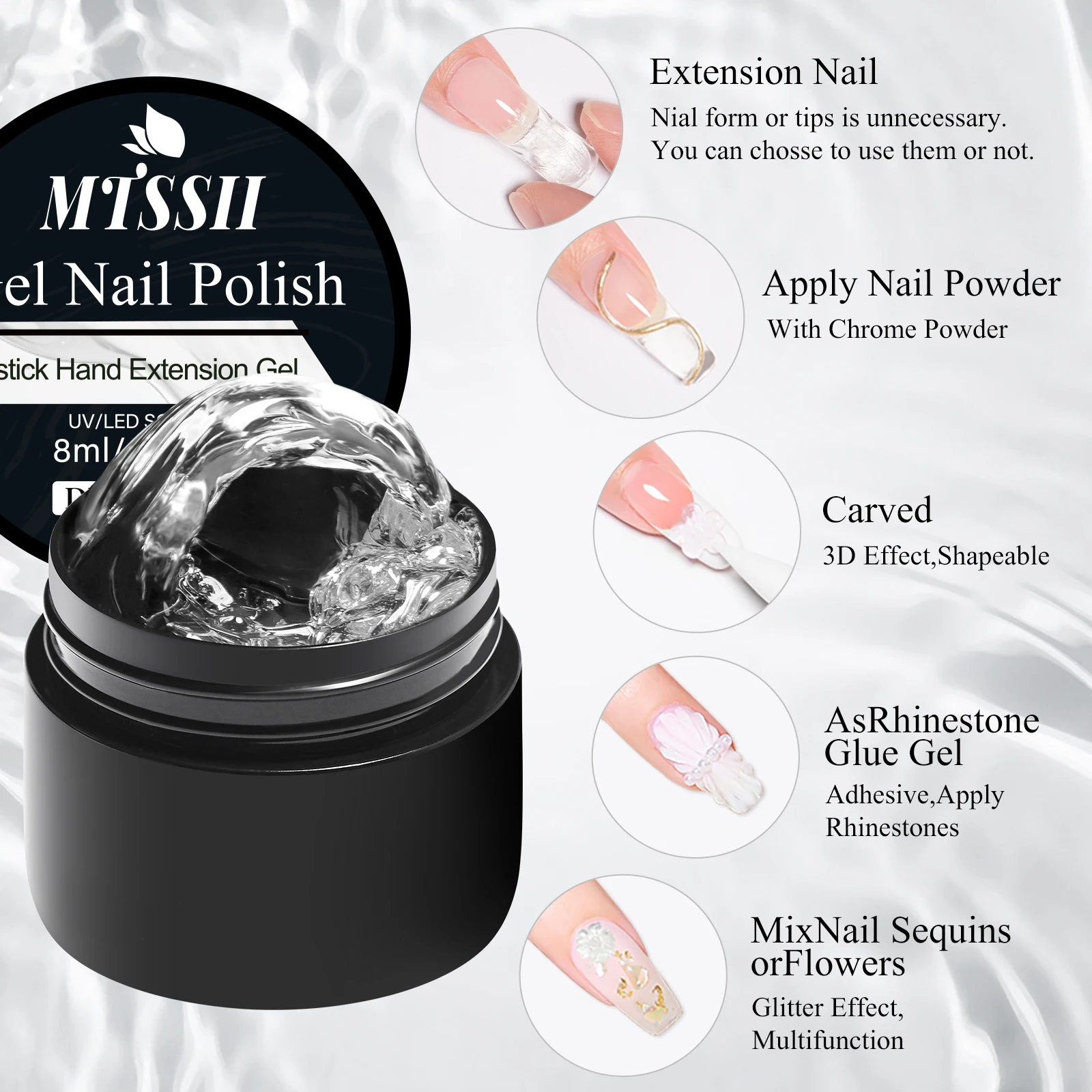 10pcs Non Stick Hand Extension Gel Nail Polish Set 3D Shaping Sculpting Carving Nail Art Solid Hard Gel Varnish for Fake Nails