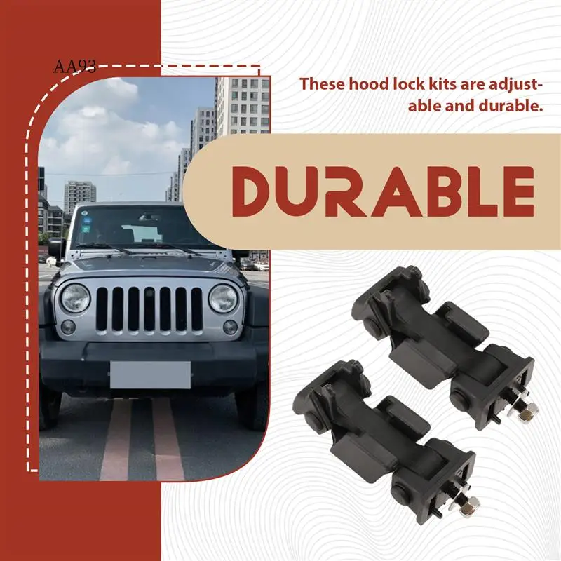 

AA-1 Pair Front Hood Latch Catch & Bracket 55395652AC For Jeep Wrangler JK 2007-2018