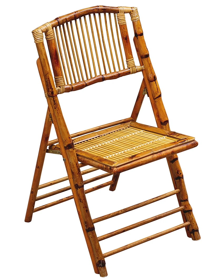 

Portable outdoor chair folding stool back chair old-fashioned bamboo weaving home retro rattan outdoor garden