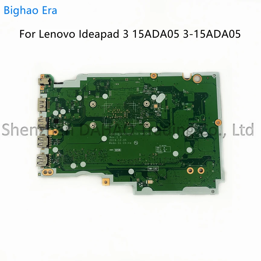 NM-C821 For Lenovo Ideapad 3 15ADA05 3-15ADA05 Laptop Motherboard With YM3050 R3-3250 R5-3500 R7-3700 CPU 4GB-RAM Fru:5B20S44375