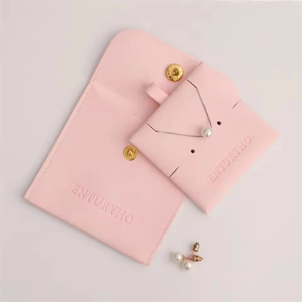 50-500pcs light pink microfiber snap bags and necklace holders, jewelry bags, packing bags for earrings, bracelets, necklaces