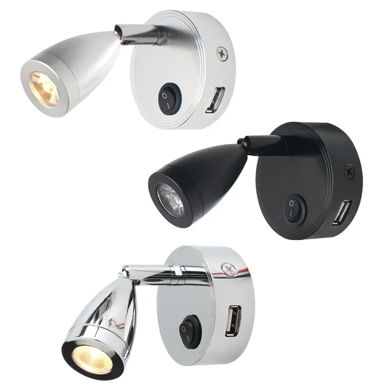 Mini applique murale LED à bouton-poussoir, lampe de lecture portable, minimaliste, rétro, art du fer, port de chargement USB, créatif