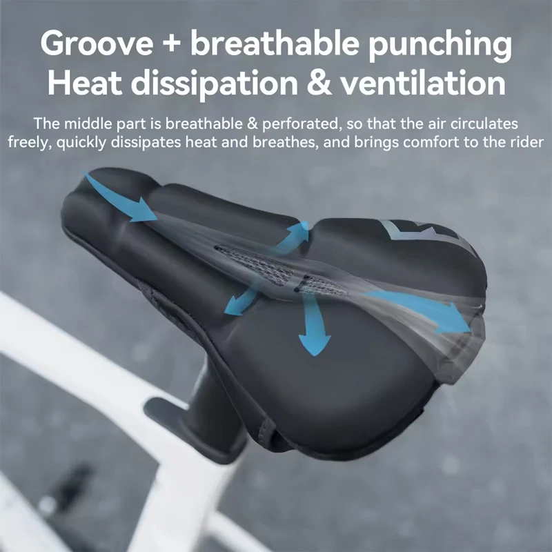 لغطاء سرج الدراجة الجبلية MTB، وسادة مقعد قابلة للتنفس، ملحقات وسادة سميكة مريحة وناعمة ممتصة للصدمات