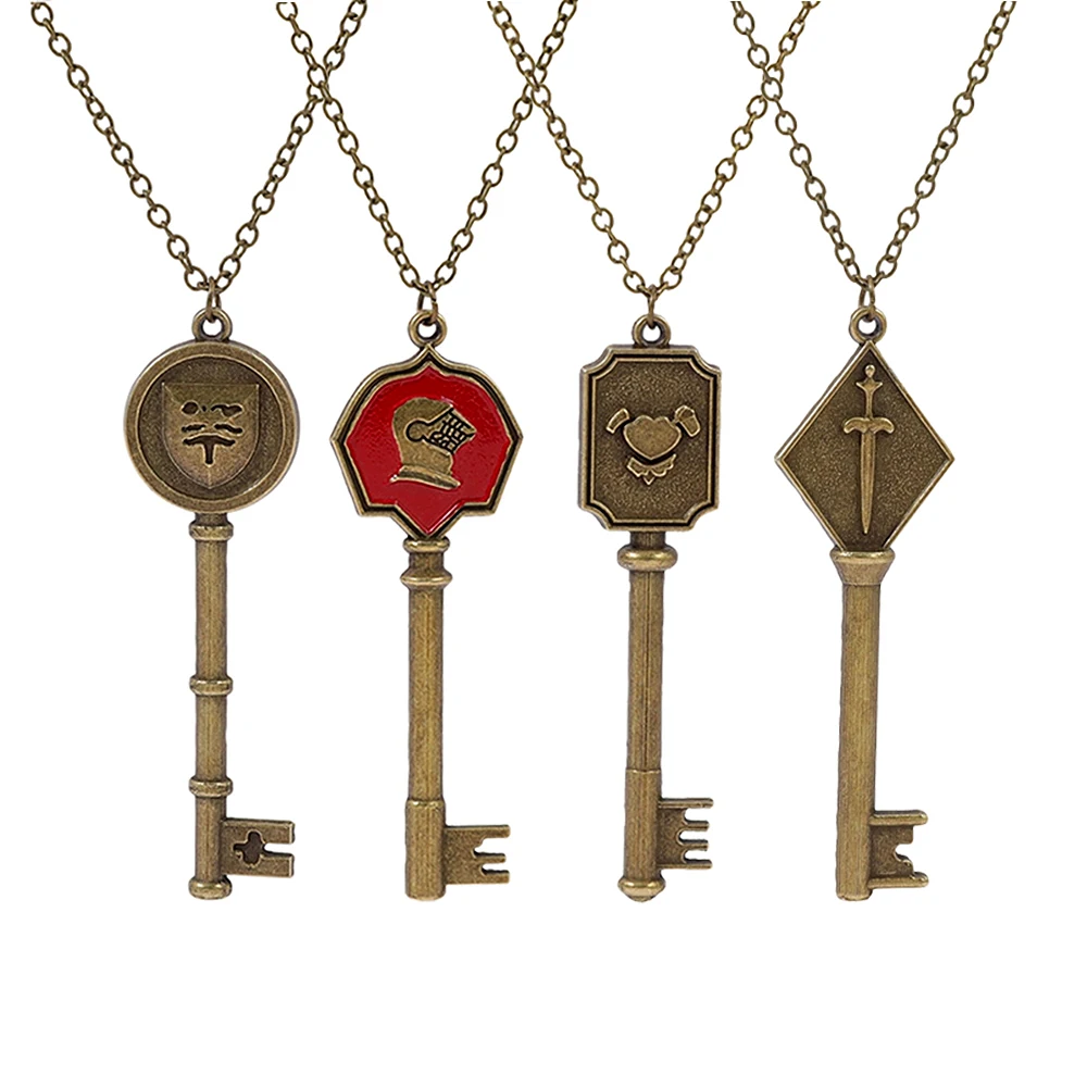 Set de 4 Collares del Departamento de Policía RPD de Resident Evil Remake, Collares de la Estación de Policía de Raccoon City con Forma de Espada y Corazón para Hombre, Colección