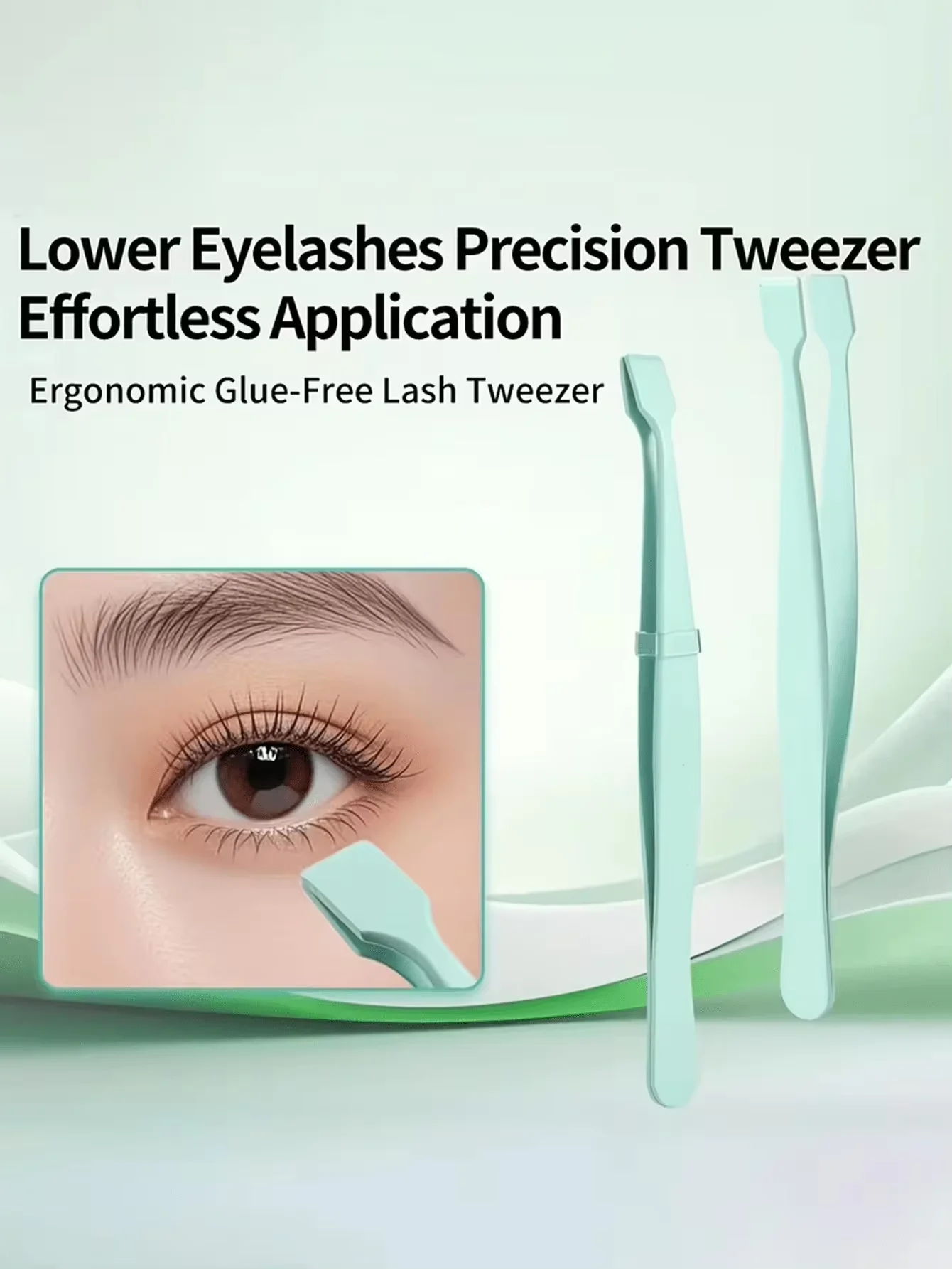 Lower Eyelash Tweezers, Stainless Steel Eyelash Tuft Tweezers, Travel and Salon-Grade Eyelash Separation Tool