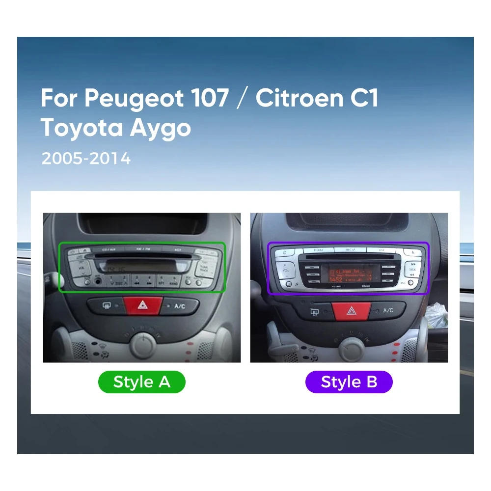 For Peugeot 107 Toyota Aygo Citroen C1 2005-2014 Android 16 Car Radio Multimedia Player Android Auto Carplay Head Unit Navigatio