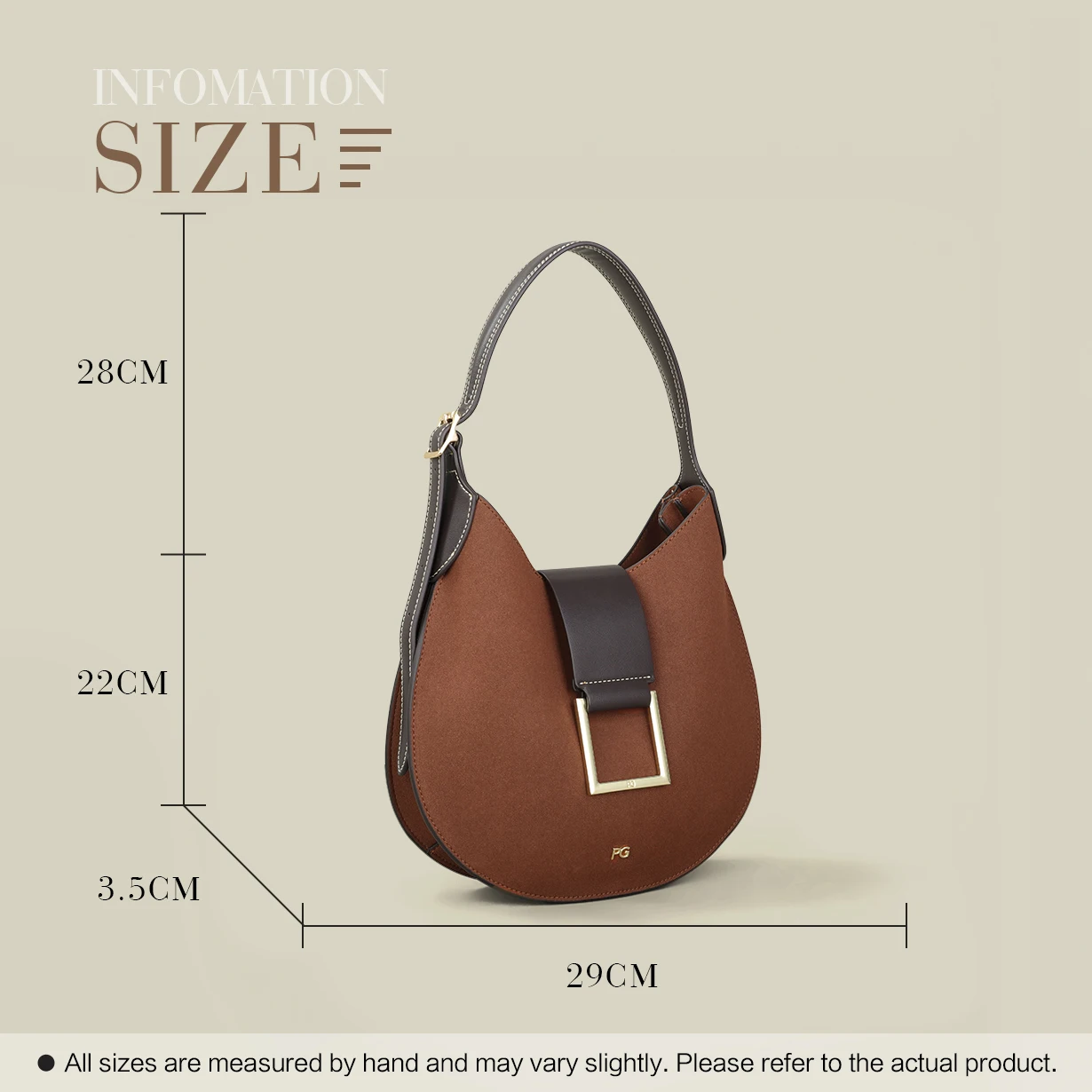 PG Fashion Unterbeintasche Klassisches Design Hochwertige Minimalistische Elegante Damen-Handtasche in Knödelform Ausverkauf – Detail 21