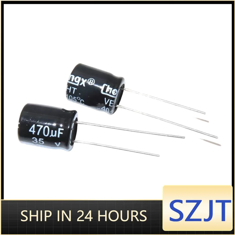 20/500PCS 470UF35V 35V470UF 470MFD 35Volts 8x12mm Radial Aluminum Electrolytic Capacitor