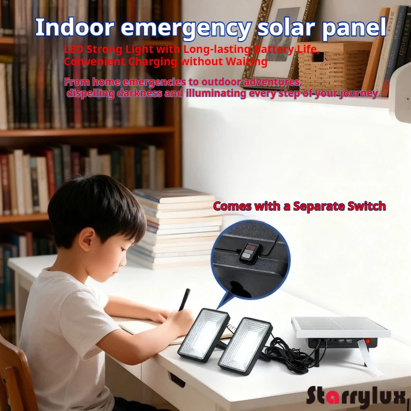 Solar Portable Panel USB Charger Power Bank for Camping Vending Outdoor Emergency Phone Fast Charging