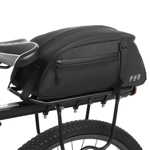 Imagen 2 del producto Bolsa portabicicletas trasera impermeable, portabicicletas, portaequipajes trasero para ciclismo, bolsa de PU de gran capacidad para bicicleta de montaña MTB
