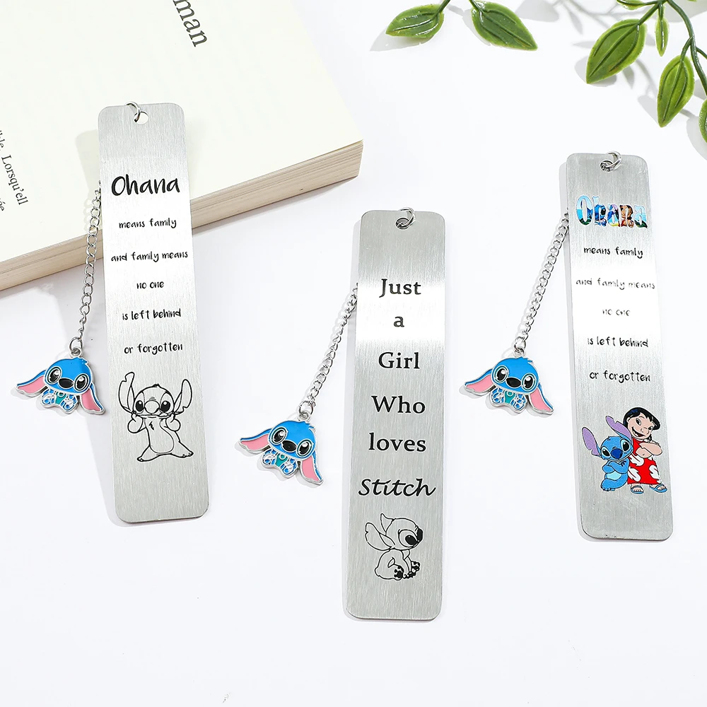 Ohana berarti penanda buku jahitan keluarga Tanda Halaman lucu kartun perlengkapan sekolah baja tahan karat hadiah alat tulis untuk pecinta jahit