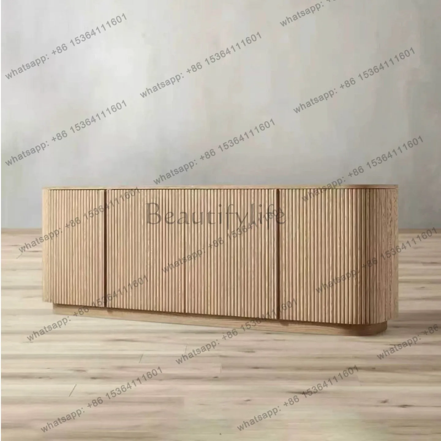 Factory direct American solid wood vintage sideboard minimalist living room entryway cabinet