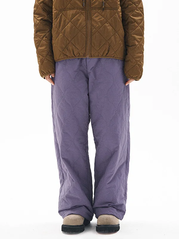 Thiened Cotton Pants Women's Casual Straight Leg Pants Windproof Warm Workwear Long Trousers High Waist Long Pants