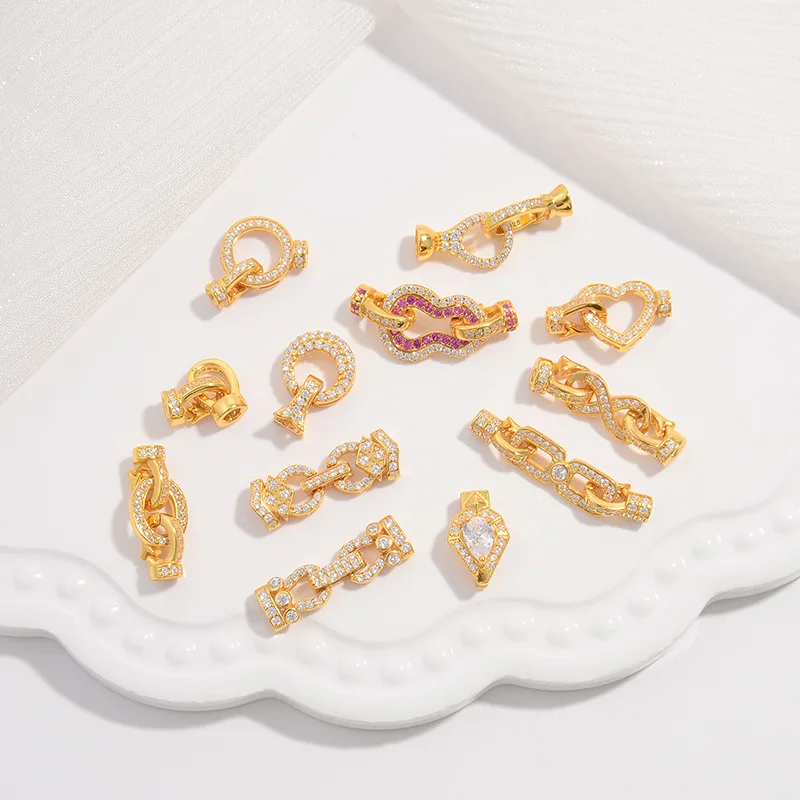 

S925 Sterling Silver Multi-Function Clasp Heart Gourd & Figure-8 Design for Pearl DIY Necklace Bracelet Jewelry Making