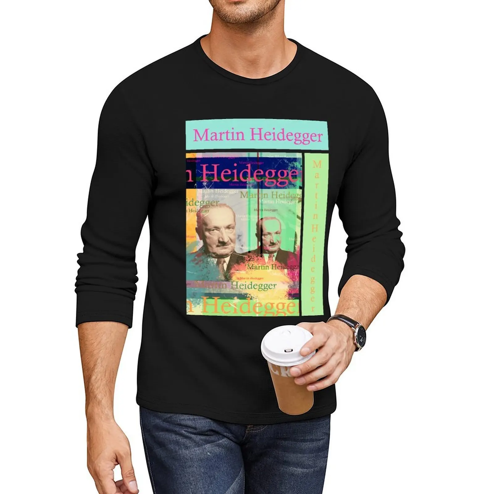 

Martin Heidegger, German philosopher, portrait Long T-Shirt sweat shirt oversized t shirts Blouse men clothing