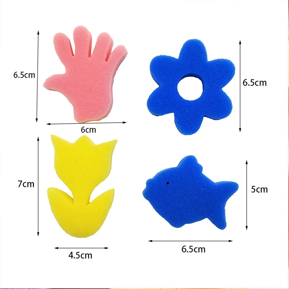 25Pcs Animal Themed Sponge Seals Craft Sponge Set for Children Painting DIY Art Projects Parent Child Bonding Early Education