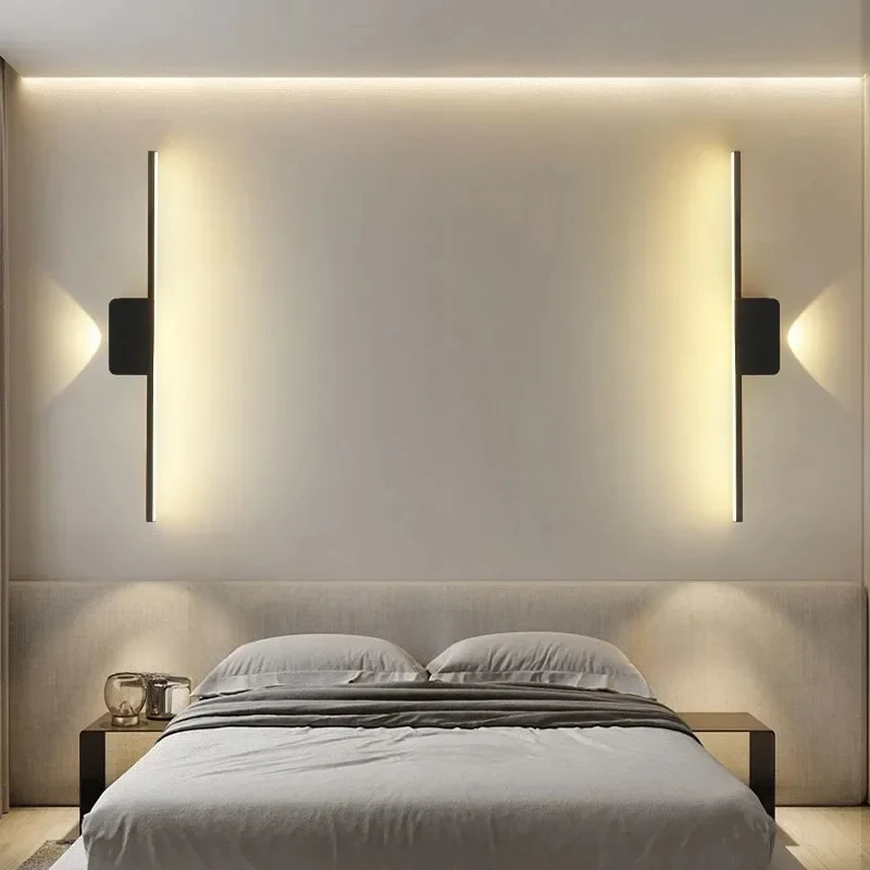 

Modern Minimalist LED Wall Lamp Bedroom Bedside Long Strip Wall Sconces Living Room Sofa Background Home Indoor Lighting Fixture