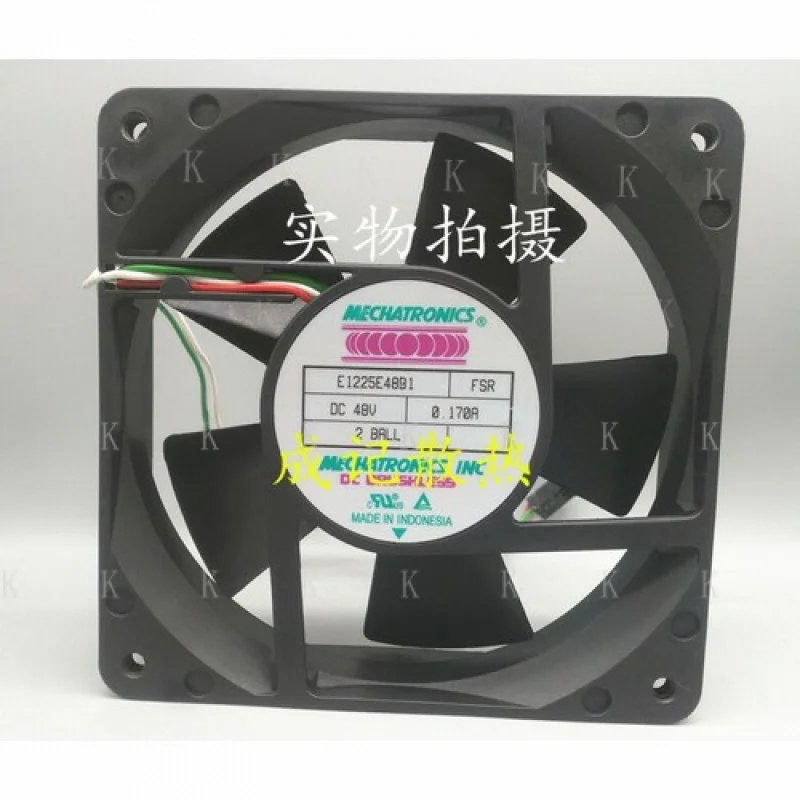 

C 1pcs FOR E1225E48B1 FSR 48V 0.170A 12CM 12025 3-wire cooling fan