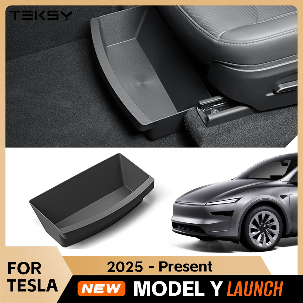 Für Tesla New Model Y2025, starten Sie Wacholder-Frontsitze unter der Sitzschublade, TPE-Aufbewahrungsbox
