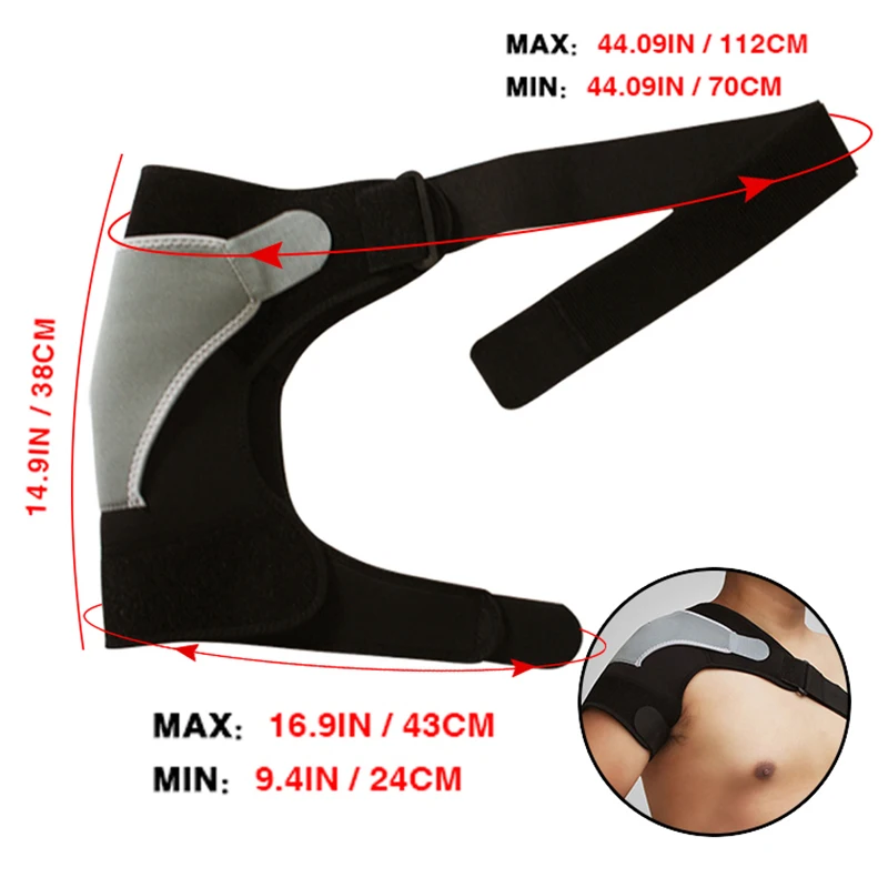 Adjustable Shoulder Support Brace Pad Belt Band Strap Wrap Neoprene Shoulder Compression Sleeves Back Brace Guard