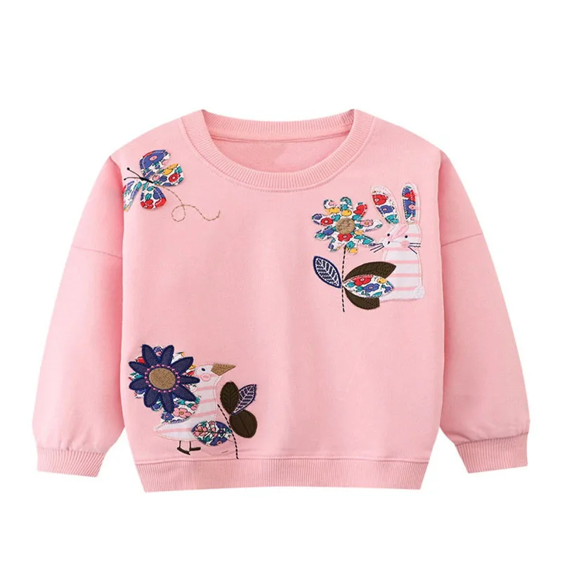 

Jumping Meters 2-7T Autumn Spring Christmas Girls Sweatshirts Long Sleeve Hot Selling Baby Clothing Toddler Pink Sport Hooded