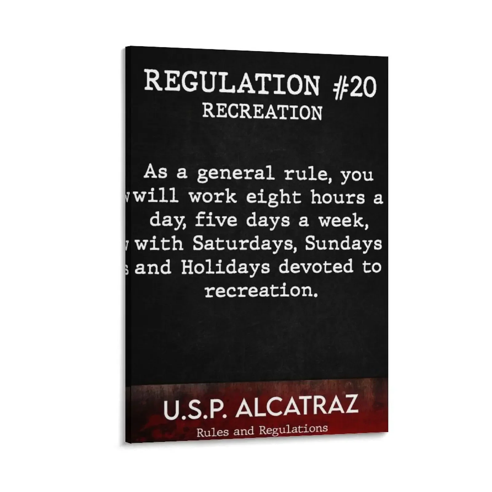 

Alcatraz Rules and Regulations #20 Canvas Painting fashion wall paintings Posters on the wall anime