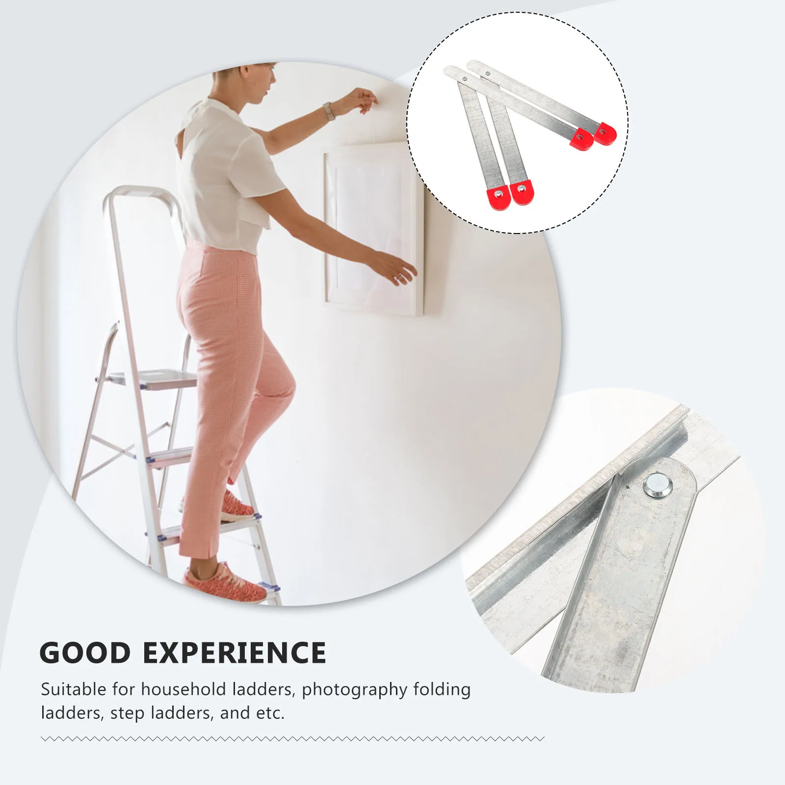 

2 шт., петля для стремянки, 47 см, складной соединитель для лестницы, усиленный кронштейн для разбрасывания для бытовых фотографий, тяжелые лестницы
