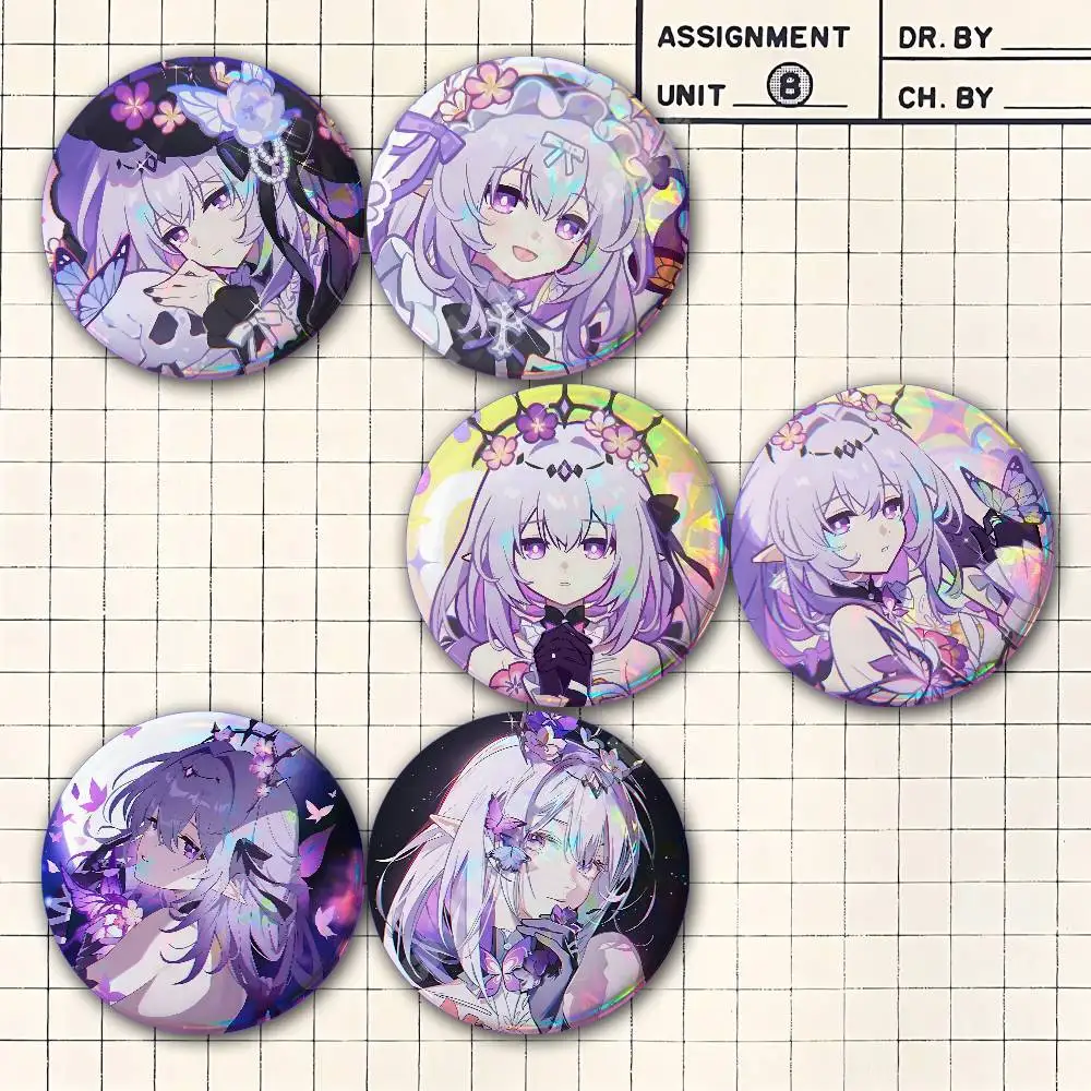 Castorice Honkai Star Rail Button Badge 2PC Sets for Bags & Clothes & Accessories Metal Pin Vibrant Collection