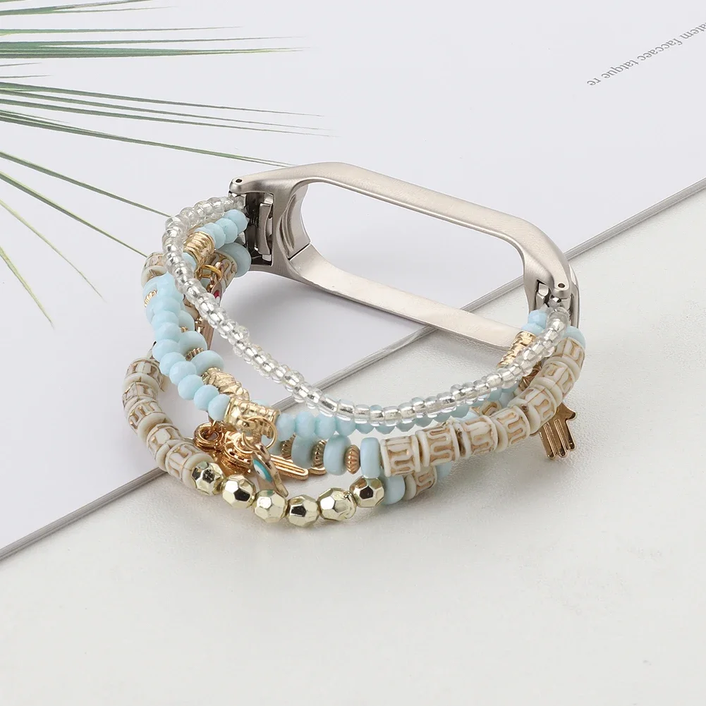 Xiaomi Mi Band 3用の弾性ストラップ,Xiaomi Mi Band 6,5,4,3,3用のスペアブレスレット