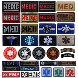 Parche de primeros auxilios médico de combate, Insignia táctica reflectante, EMT EMS paramédico, Cruz Roja IR