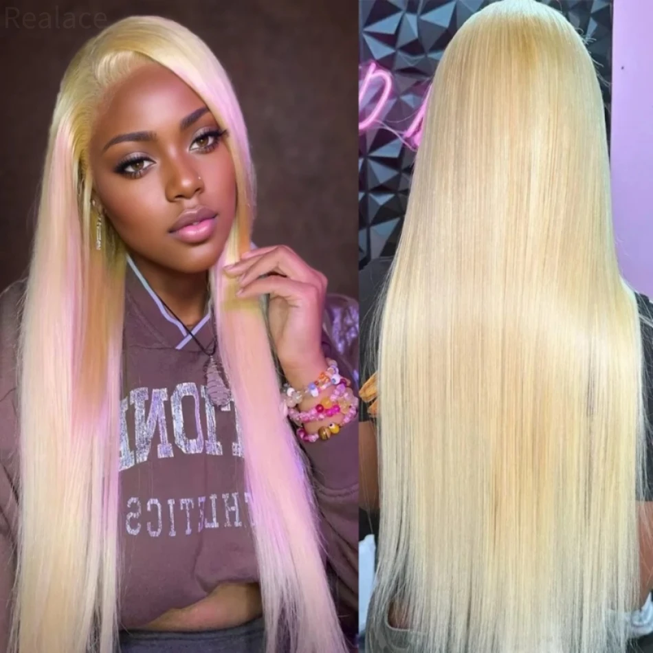 

13x6 HD Lace Front Human Hair Wig Transparent Blonde 613 Honey Colored Frontal 30 Inch Straight Brazilian Wigs For Women Choice