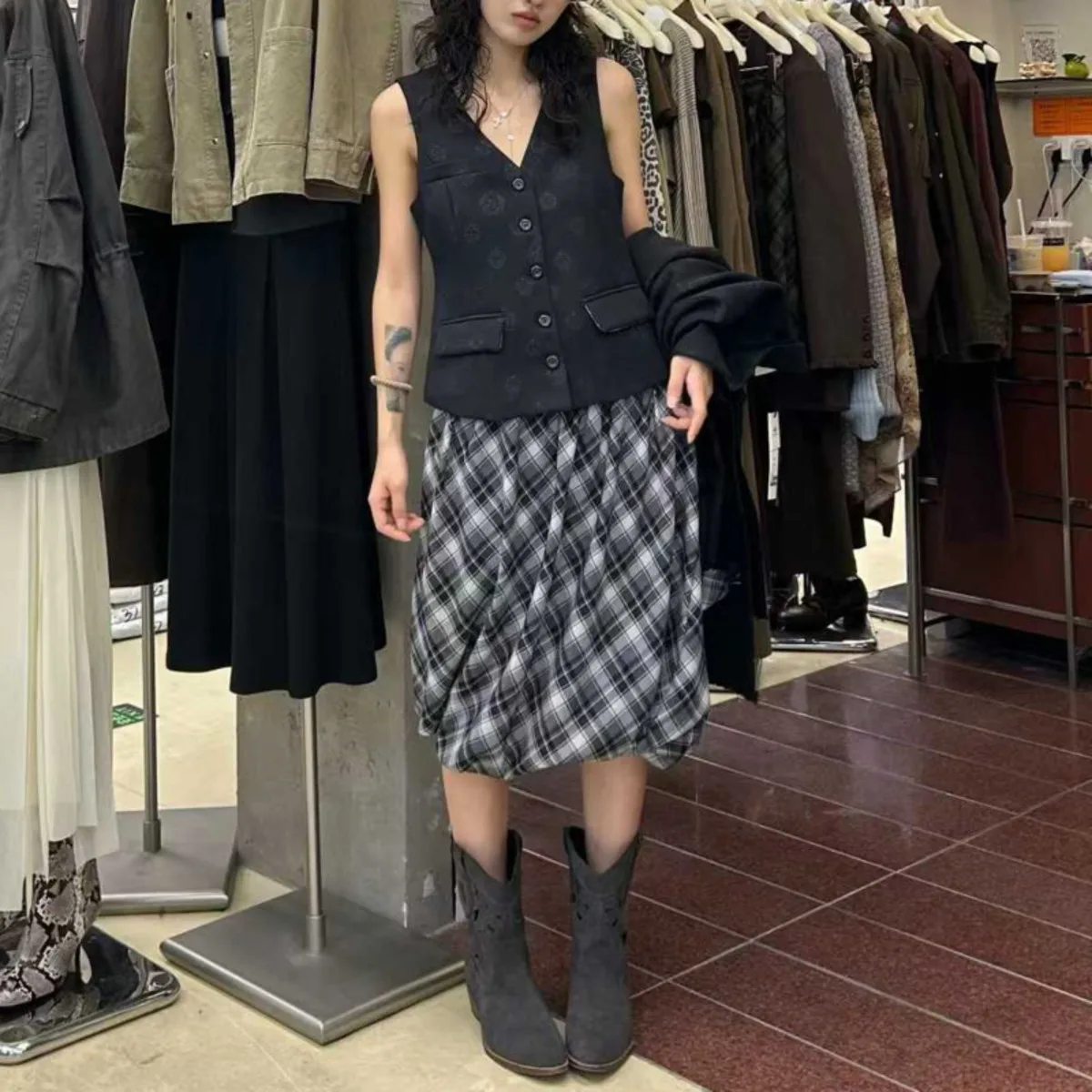 KWTX 2025 여성용 투피스 정장 세트 단색 가을 겨울 캐주얼 엘레강스 블레이저 싱글 브레스티드 베스트 타이웨이스트 포켓 럭셔리