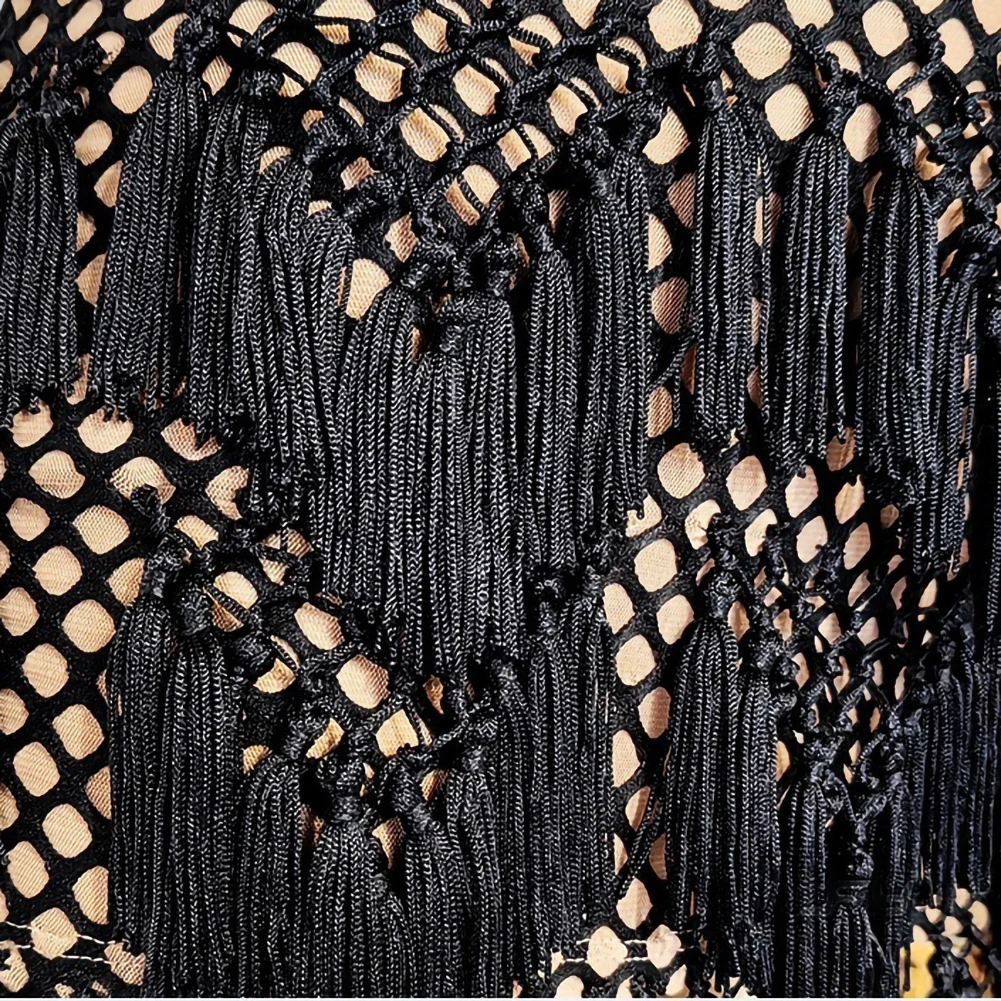 タッセルドレス高級衣装女性のブラックスリングラテンダンサー女性の新しいノースリーブセクシーなサンバ新しいプロフェッショナルタンゴ