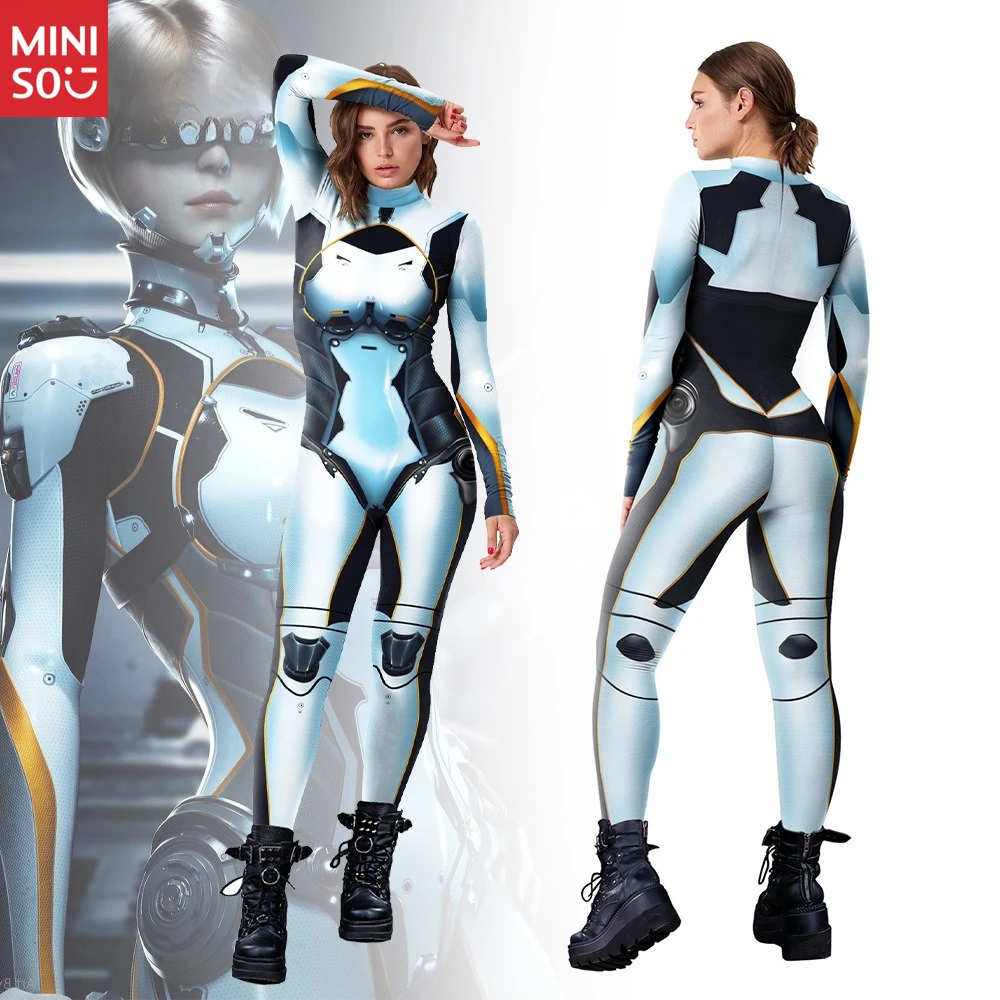 

Miniso Cyber Mech Game Bodysuit 2025 | Digital Print Cosplay Costume, Women's Jumpsuit
