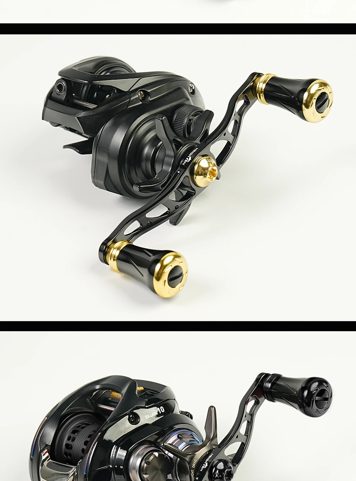 HEIGHTEN Baitcaster Aluminium-Griffrolle 90/105mm Achse aus Luftfahrt-Aluminium mit 20mm Knopf für Angelzubehör – Detail 11