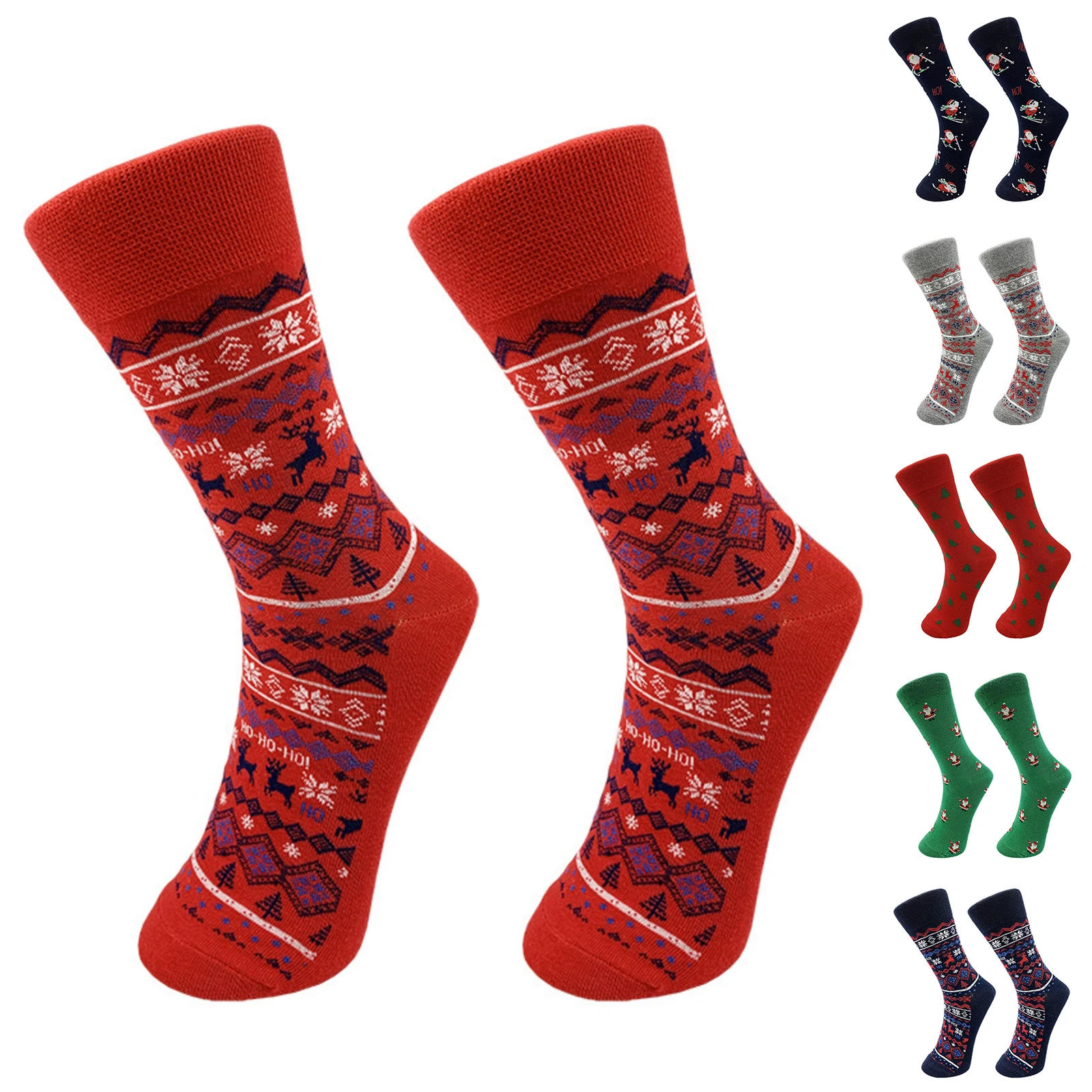 

Рождественские носки до середины икры с Санта-Клаусом, мужские и женские милые носки-трубочки, мультяшный Санта-Клаус, рождественский фестиваль, подарок, мягкие хлопковые носки