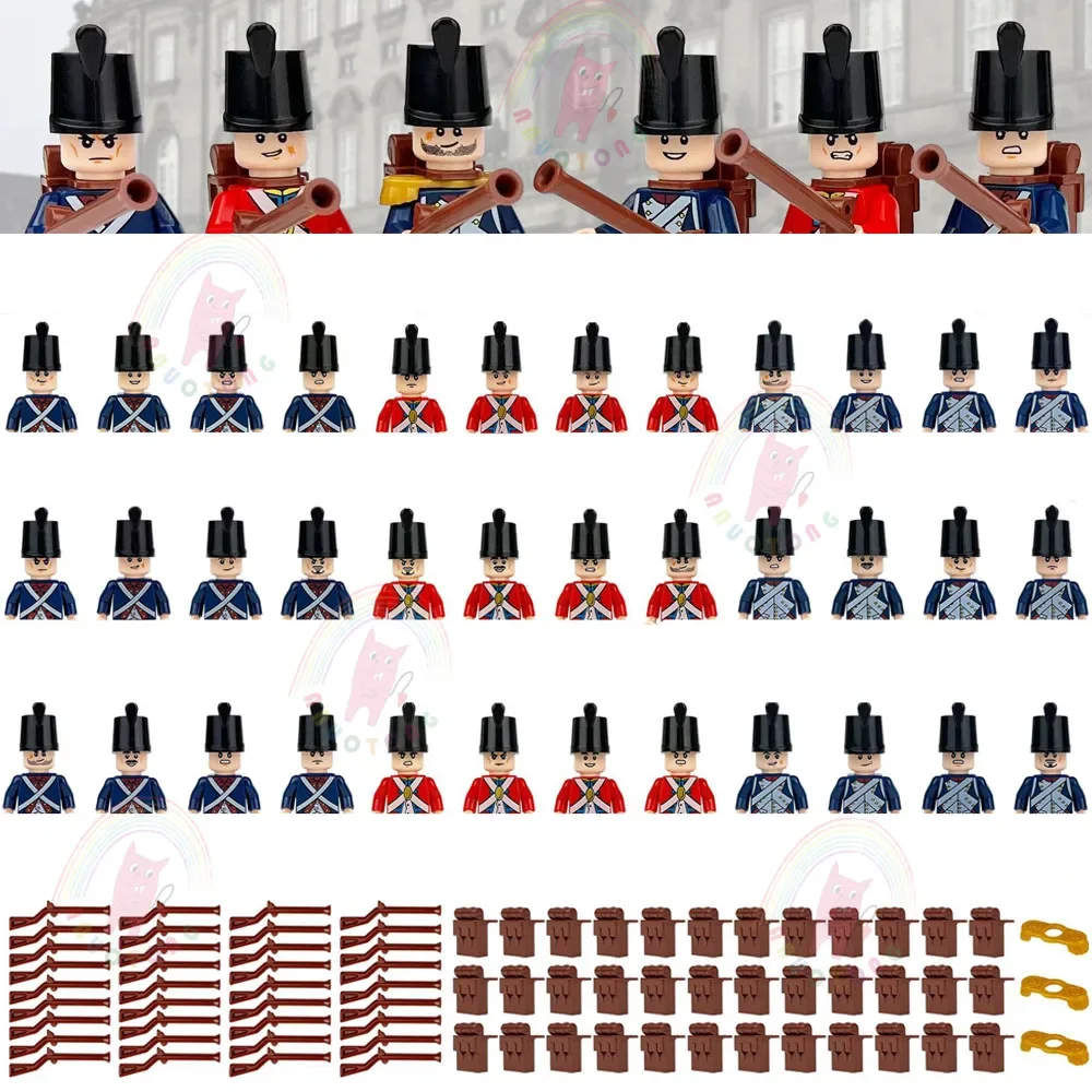 12pcs Building Blocks Imperial Navy Soldiers Napoleon\'s Army Figures Compatible Classic Accessories Weapons Bricks Model Toys