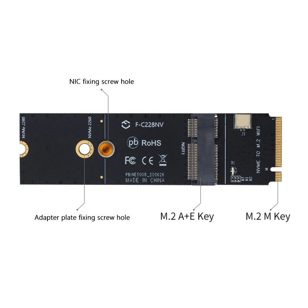 Wireless M.2 M Key A NGFF A + E Key NVMe SSD Port PCIe WiFi Card adattatore Bluetooth per convertitore PC Wireless Intel AX200 9260AC