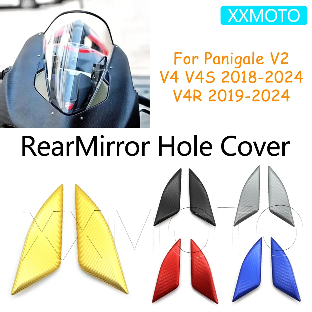 

For DUCATI Panigale V2 V4 S V4S 18-24 V4R V4 R 19-24 Motorcycle Mirror Cover Rear Mirror Hole Cover Rearview Eliminators Cap