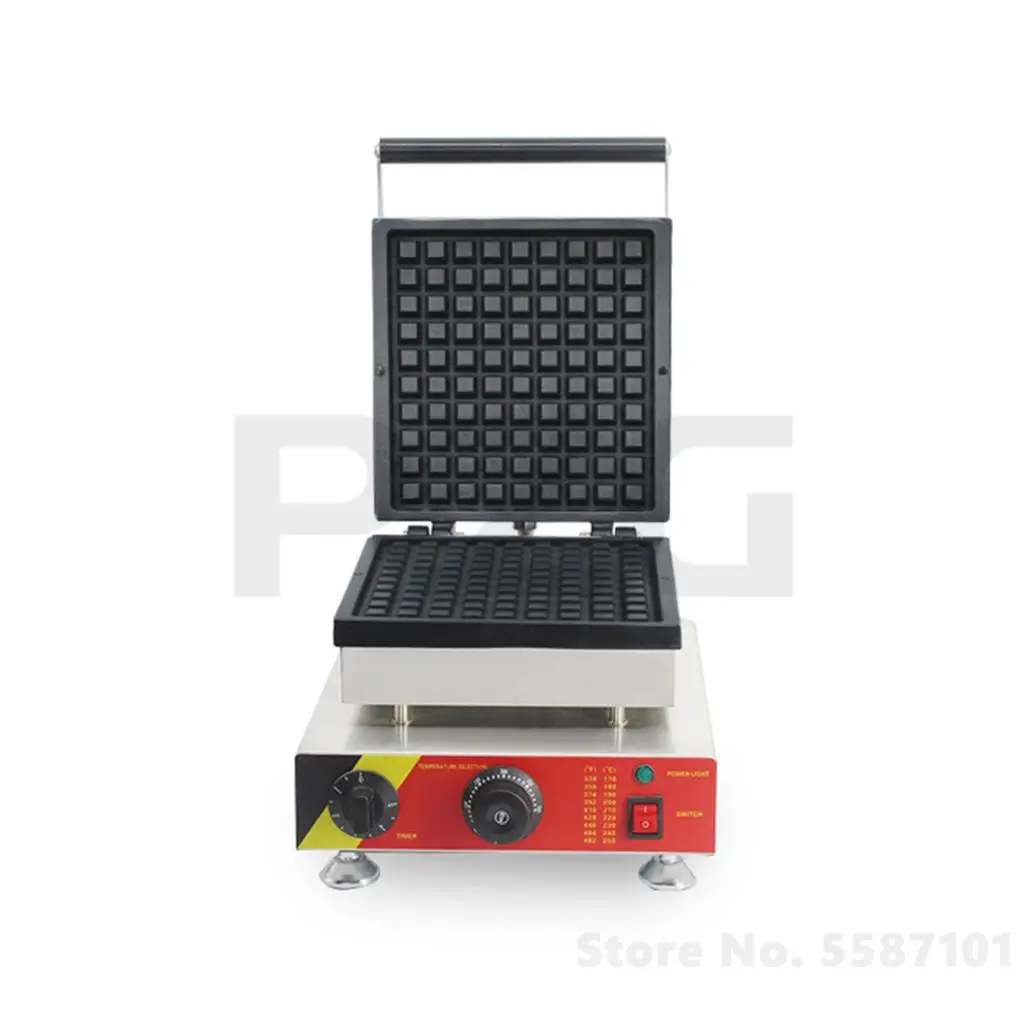 110V 220V Liege Waffle Iron Waffle Maker Machine Commercial Fast Food Equipment Electric Square Belgian Waffle Making Machine