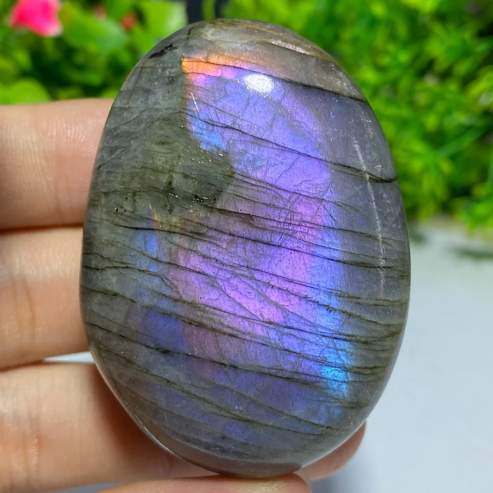Purple Labradorite Crystal Gemstone Natural Mineral Specimen for Spiritual Meditation Reiki Palm Stone Home Decor Gift