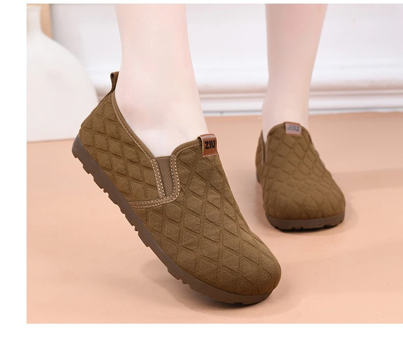 Damen-Slipper, lässige Schuhe, Obermaterial aus gestepptem Stoff mit Diamantmuster, weiche Gummisohle, rutschfest, leicht, bequem, ideal zum täglichen Tragen und für Spaziergänge. – Detail 14
