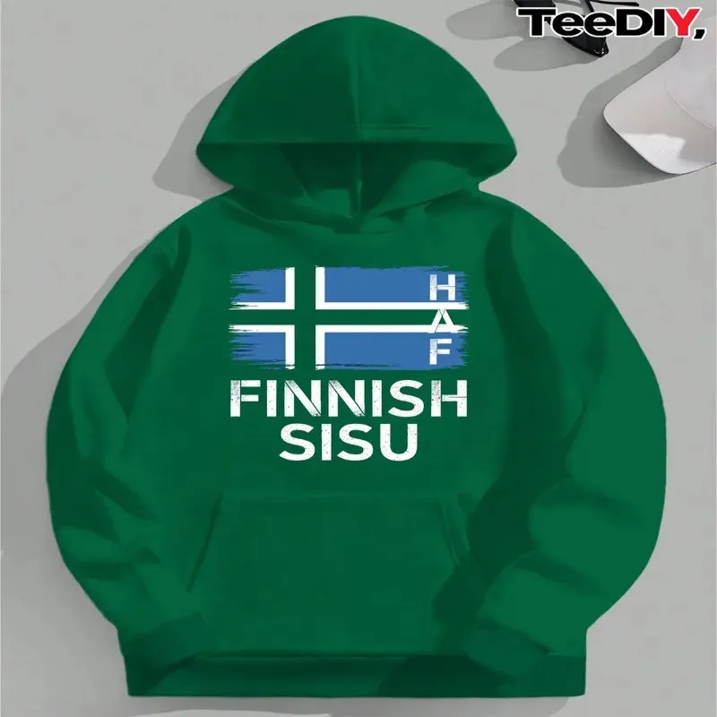 

Fall Winter Women Sweatshirt Plus Size Female Clothes Oversize Finnish Sisu Nordic Flag Graphic Breathable Fabric Trendy Top