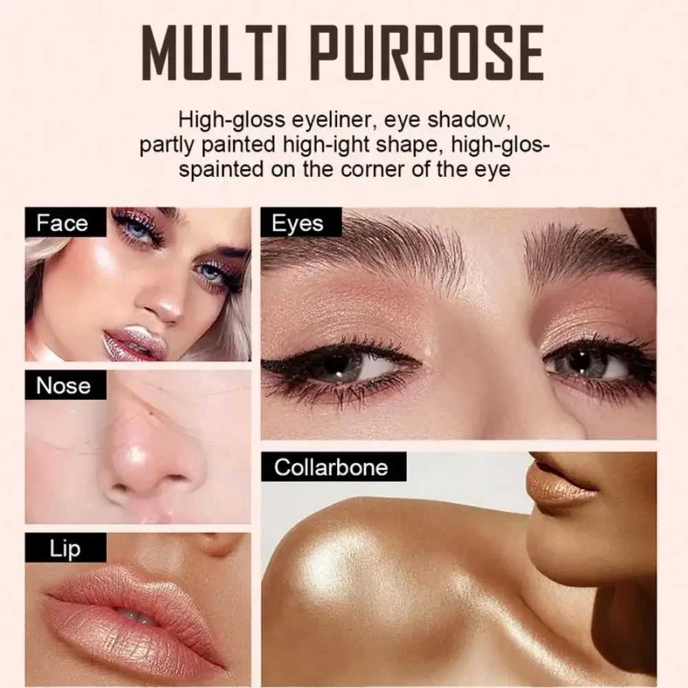 Dwufunkcyjny irysujący cień do powiek i błyszczyk do ust, wodoodporny, połyskujący, matowy, o wysokiej pigmentacji, kredka do makijażu, pisak kosmetyczny.