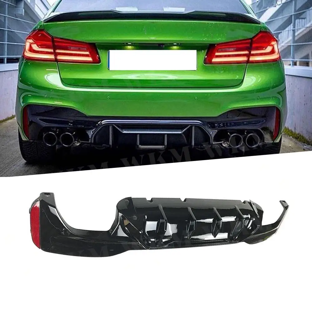 

ABS Rear Bumper Lip Diffuser Stainless Steel Tips For BMW 5 Series G30 G38 M Sport 2017-2020 Competition Bumper Guard Spoiler