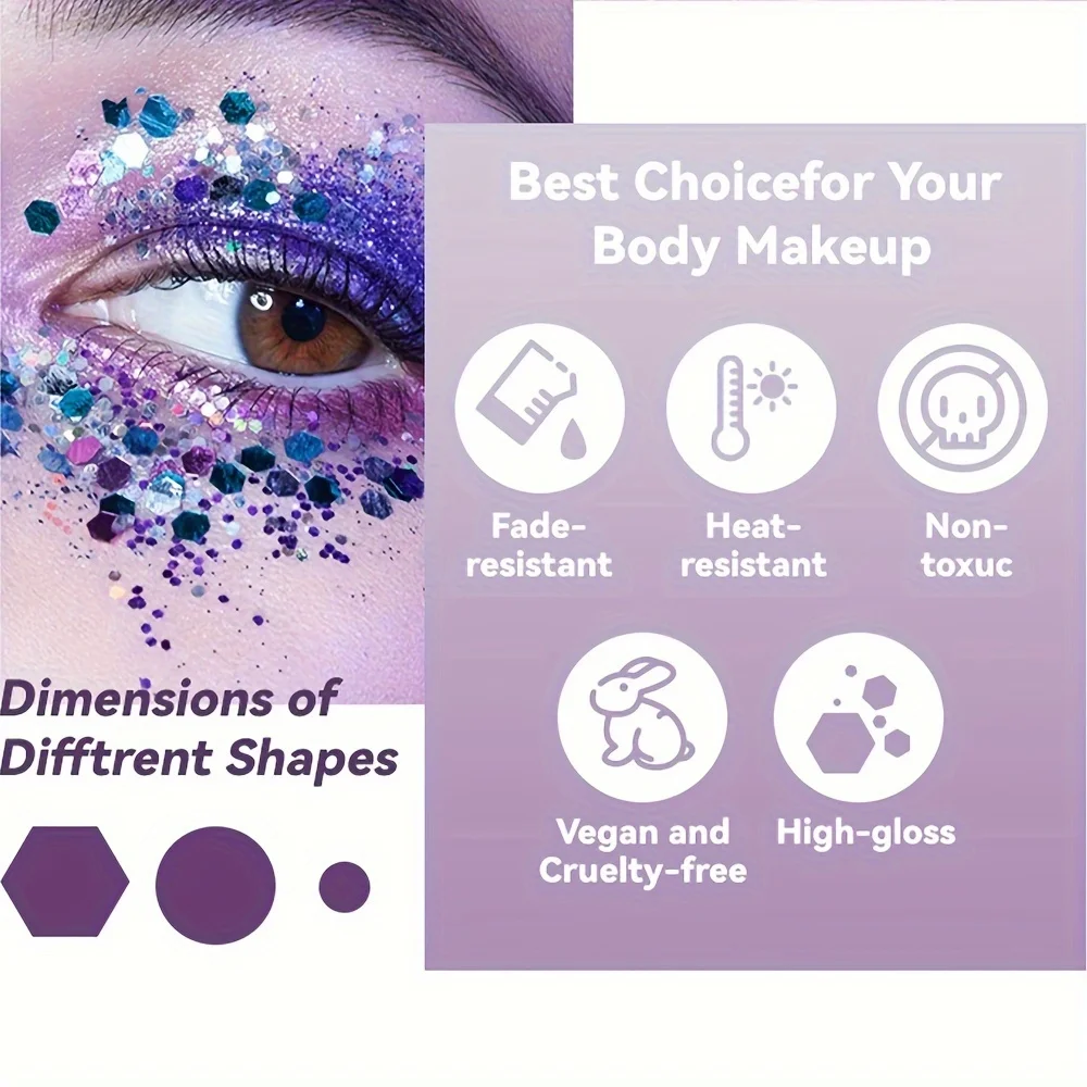 カメレオン グリッター アイシャドウ ジェル フェイス ボディ リップ ヘア グリッター ショー ステージ