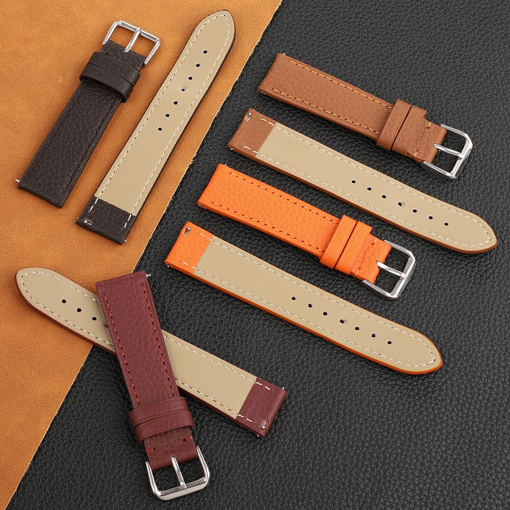 Universal Genuine Leather Watc - Leather Strap Quick Release 评论和价格